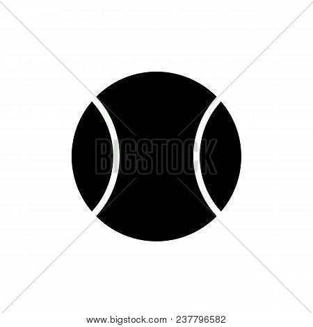 Tennis Ball Simple Isolated On White Background. Vector Icon