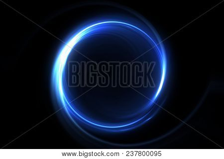 Abstract 3d Illustration Neon Background. Luminous Swirling. Glowing Spiral Cover. Black Elegant. Ha
