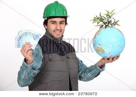 ช่างไม้ชาวโลกและ wad การเงิน