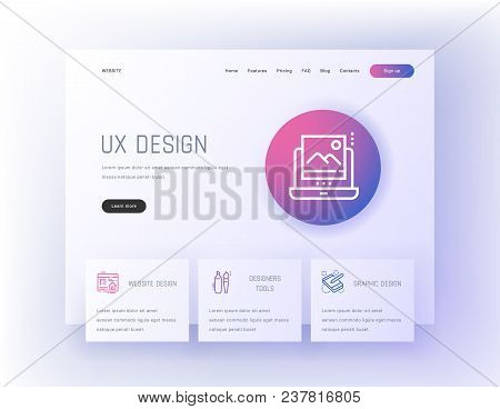 Ux Design, Website, Graphic, Designers Tools Landing Page Template. Template For Website Design.