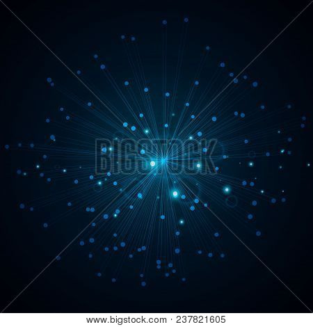 Abstract Technology Lines And Dots Background Vector Illustration