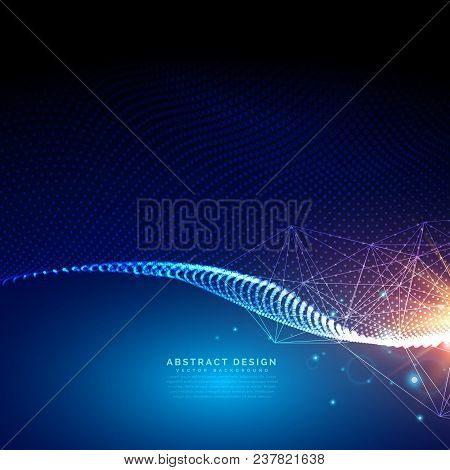 Digital Futuristic Background Made With Particles Vector Illustration