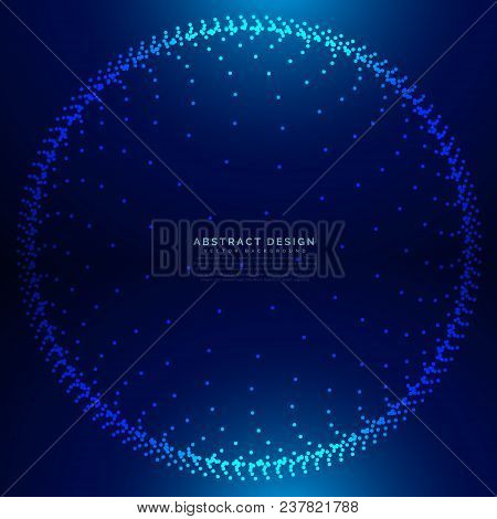 3d Dots Circle Mesh In Technology Style