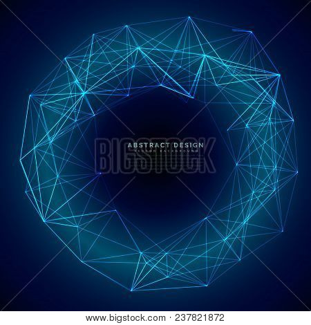 Blue Digital Futuristic Technology Mesh Background Vector Illustration