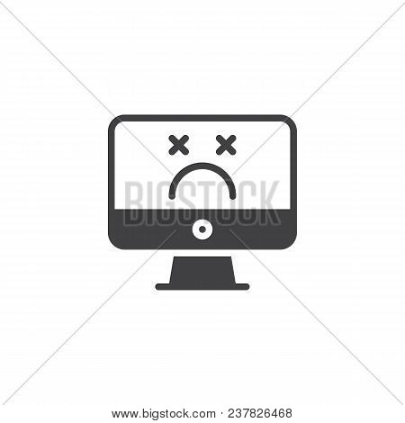 Display With Error Message Vector Icon. Filled Flat Sign For Mobile Concept And Web Design. Computer
