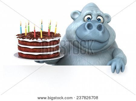 Fun monkey - 3D Illustration