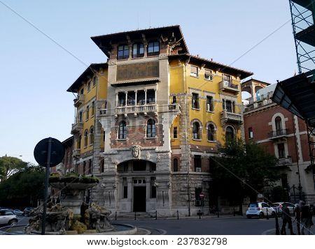 Gate Of The Palazzo Del Ragno, Copped District Located In Rome, Italy