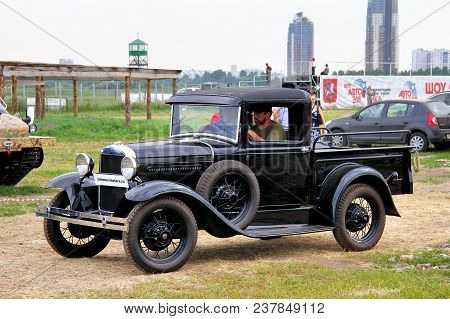 Moscow, Russia - July 6, 2012: Retro Pickup Truck Gaz-4 At The Countryside.