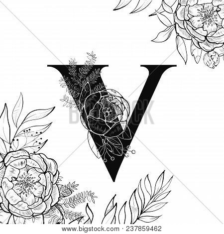 Laser Cut Template. Initial Monogram Letters. Filigree Cutout Pattern. Vector Illustration. Fancy Fl