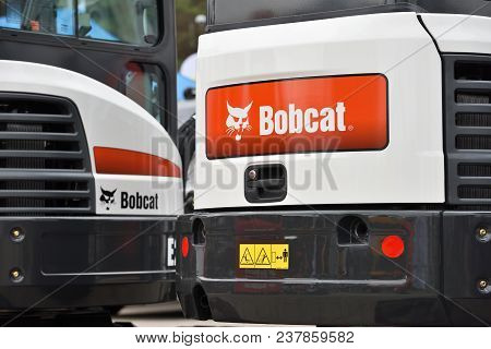 Vilnius, Lithuania - April 25: Bobcat Heavy Duty Equipment Vehicle And Logo On April 25, 2018 In Vil