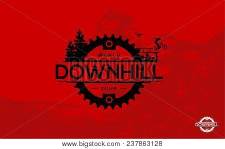 Downhill Logo, Label, Cover Photo. Vector Ilustration.