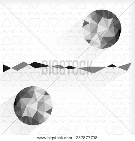 Low Poly Line And Circles In Grey