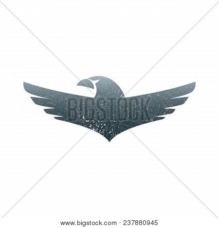 Eagle Soaring Rising Wings Logo Design Vector Template. Luxury Corporate Heraldic Flying Falcon Phoe
