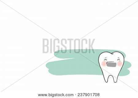 Tooth With Dental Concept On The Hwite Background