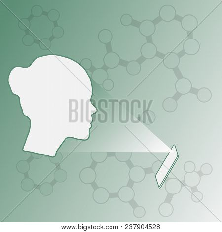 Illustration Of Recognition Of Female Face By Phone. Biometric Verification And Identification. New 