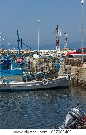 Thassos, Greece - April 5, 2016: Port Of Skala Rachoniou, Thassos Island, East Macedonia And Thrace,
