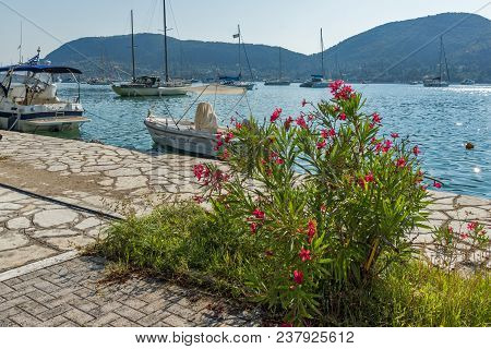 Nydri, Lefkada, Greece July 17: Port At Nydri Bay, Lefkada, Ionian Islands, Greece