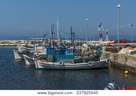 Thassos, Greece - April 5, 2016: Port Of Skala Rachoniou, Thassos Island, East Macedonia And Thrace,