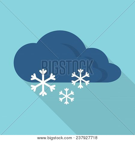 Snowflake From Cloud Icon. Flat Illustration Of Snowflake From Cloud Vector Icon For Web