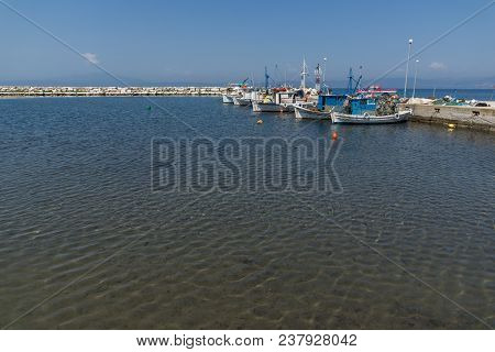 Thassos, Greece - April 5, 2016: Port Of Skala Rachoniou, Thassos Island, East Macedonia And Thrace,