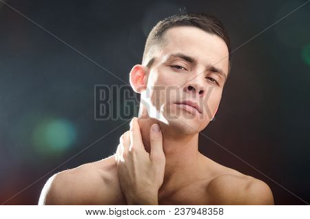 Real Beauty. Male Beauty And Facial Care. Massage And Cream
