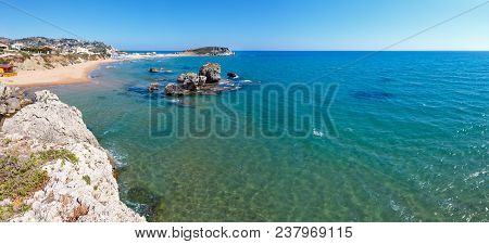 Paradise Sea Beach Cala Paradiso And Cala Del Re Near Rocca Di San Nicola, Agrigento, Sicily, Italy.