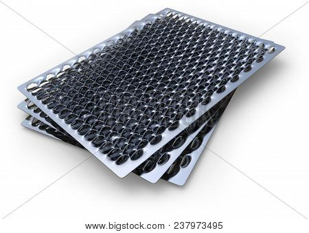 Slip Resistant Metal Surface Isolated On White. 3d Rendering