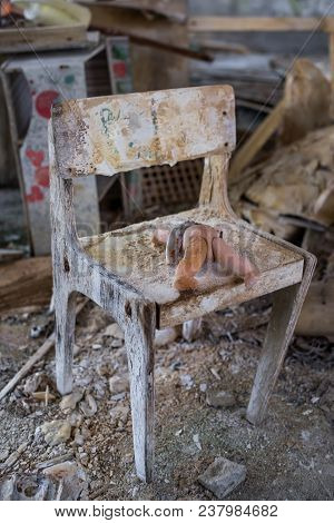 Cheburashka kindergarten in Pripyat ghost town, Chernobyl Nuclear Power Plant Zone of Alienation, Ukraine