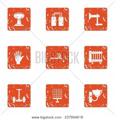Contemporary Icons Set. Grunge Set Of 9 Contemporary Vector Icons For Web Isolated On White Backgrou