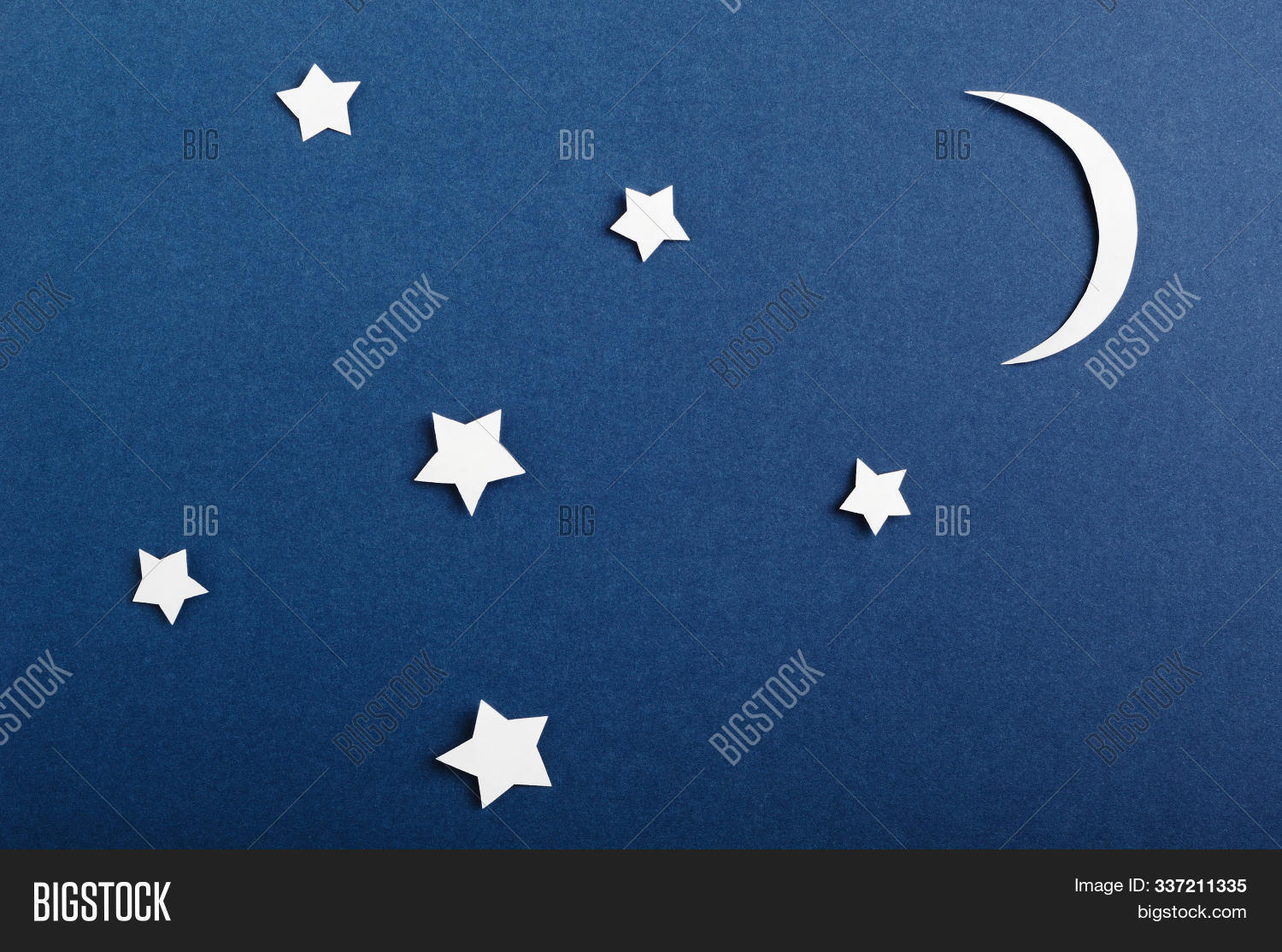 Moon Stars On Blue Image Photo Free Trial Bigstock