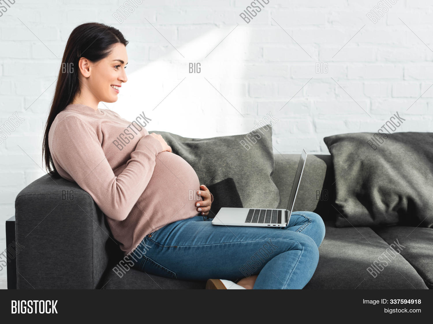 Happy Pregnant Woman Image Photo Free Trial Bigstock
