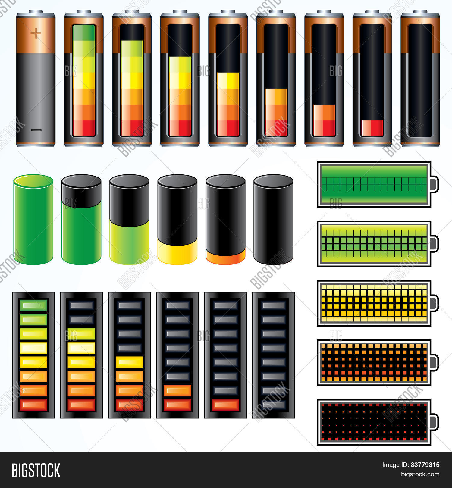Set Battery Icons Image & Photo (Free Trial) | Bigstock