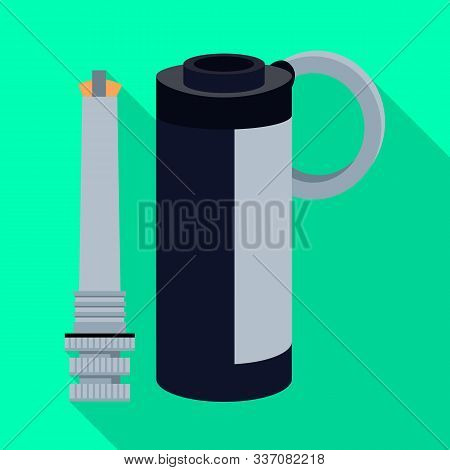 Vector Illustration Of E-cig And Device Icon. Graphic Of E-cig And Smoking Vector Icon For Stock.
