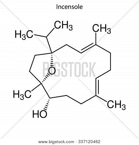 Skeletal Formula Of Incensole. Chemical Molecule. . Template For Your Design