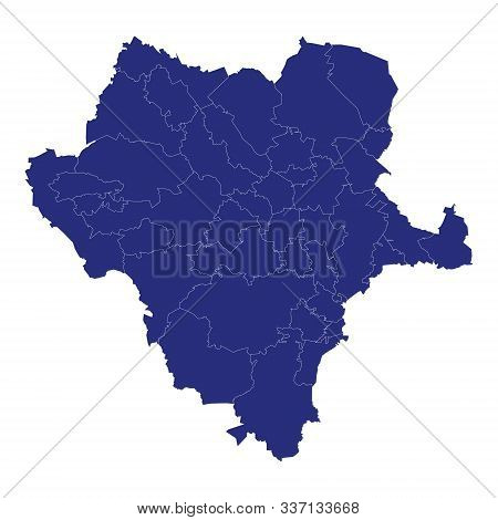 High Quality Map Of Durango Is A State Of Mexico, With Borders Of The Municipalities