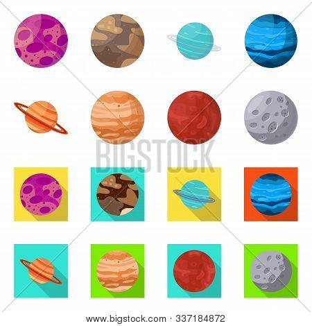 Vector Illustration Of Galaxy And Orbit Icon. Collection Of Galaxy And Cosmos Stock Vector Illustrat