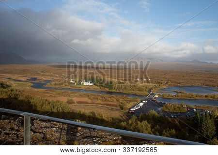 View Of The Thingvellir Rift Valley In Iceland