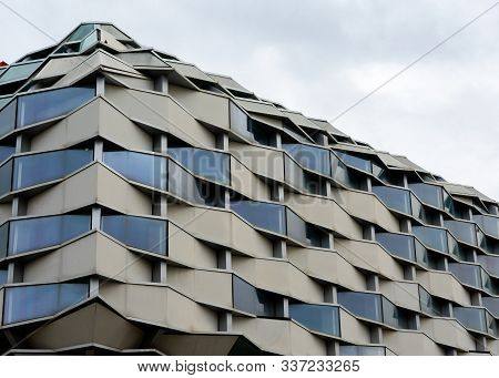 Zaragoza, Spain/europe; 24/11/2019: Details Of The Aragon Pavilion (pabellon De Aragon), Iconic Buil