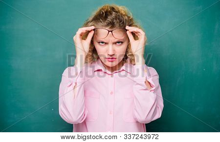 Dont Bother Me. Formal Informal And Nonformal Education. Girl Teacher At Lesson. Angry Student In Gl