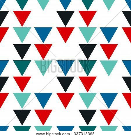 Abstract Seamless Pattern With Graphyc Elements - Triangles.  Avant-garde Collage Style. Geometric W