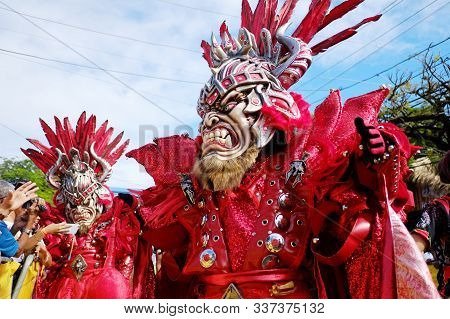 2018.02.17 The Carnival In The Dominican Republic, La Vega City, Man In The Suit Of The Monster Of T