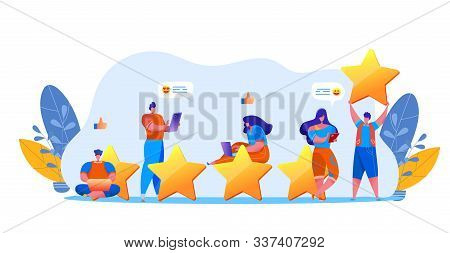 Vector Customer Feedback Prople Rating With Stars