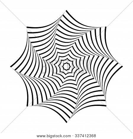 Op Art Design Element. Rotation Shape. Vector Illustration.