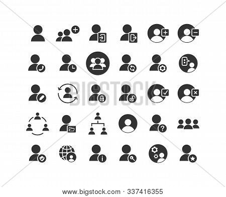 Users Solid Icon Set. Vector And Illustration.