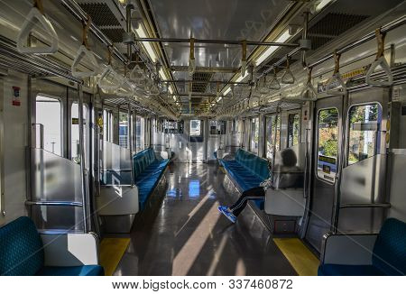 Interior Of A Jr Train In Nagoya, Japan