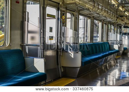 Interior Of A Jr Train In Nagoya, Japan