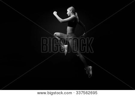 Life Is Motion. Woman Athlete Run Achieve Great Result. How Run Faster. Speed Training Guide. Improv