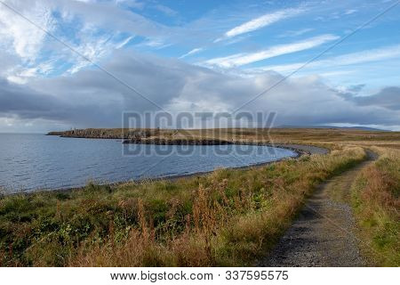 A Path On Beautiful Scandinavian Island Landscape