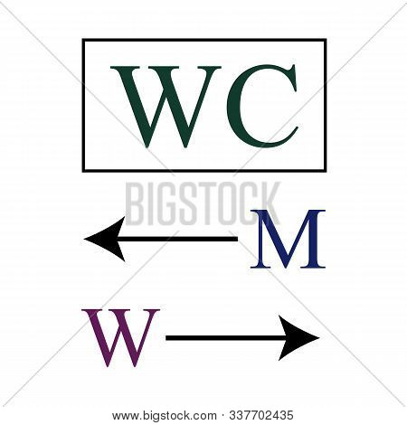 Wc Signs Set.web Design. Restroom, Toilet Icons. Vector Stock Illustration