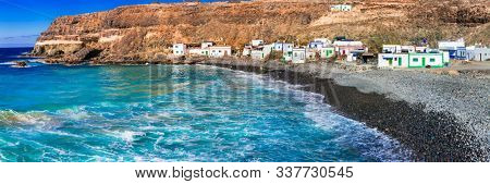 Fuerteventura - unspoiled beach and traditional fishing village Puertito de los mulinos. Canary islands of Spain